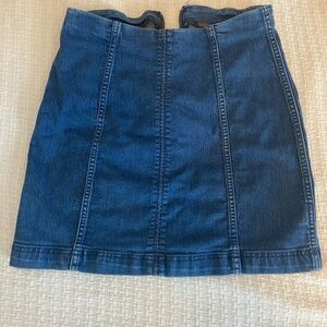 Free People Dark Blue Denim Pencil Skirt